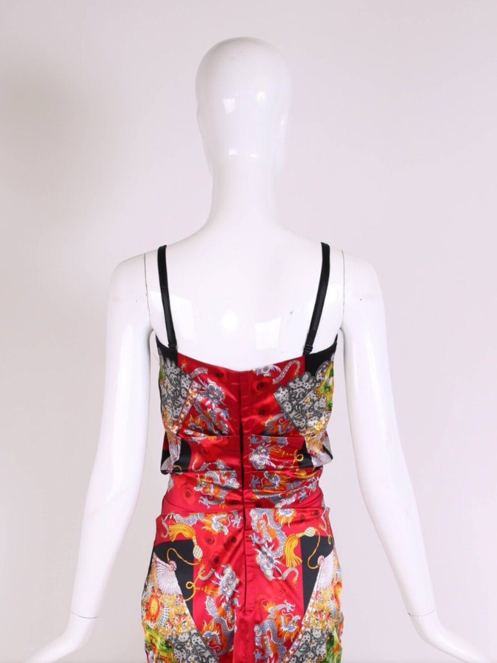 Dolce & Gabbana 1999 Archival Dragon & Rose Silk Dress IT 42 FIT Museum - Picture 7 of 8